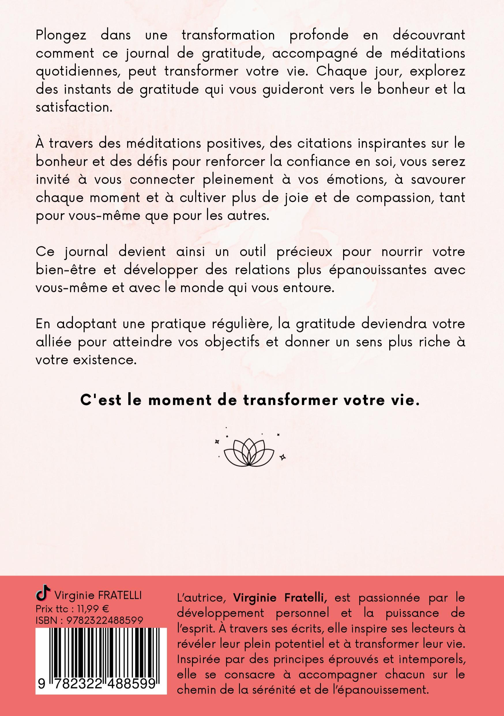 Rückseite: 9782322488599 | Journal de gratitude | Cultivez votre bonheur en 5 minutes par jour