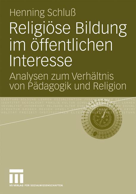 Cover: 9783531163253 | Religiöse Bildung im öffentlichen Interesse | Henning Schluß | Buch