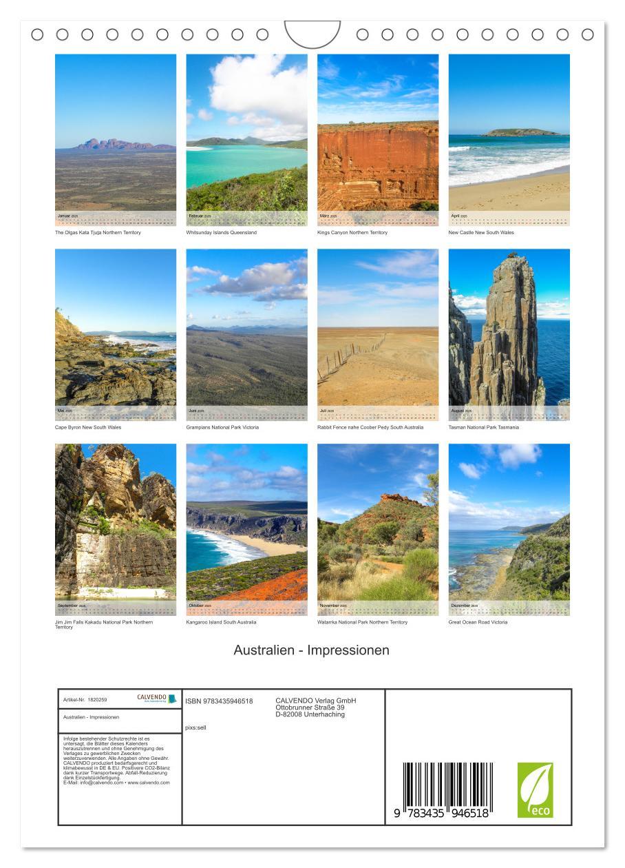 Bild: 9783435946518 | Australien - Impressionen (Wandkalender 2025 DIN A4 hoch), CALVENDO...