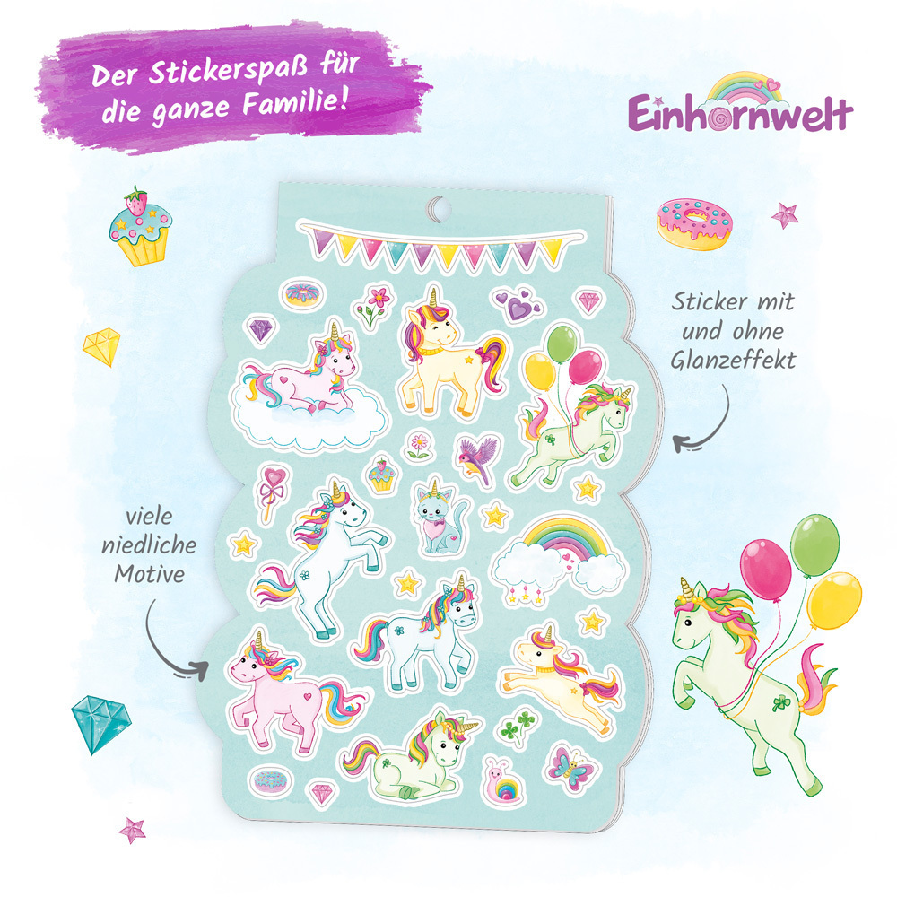 Bild: 4251901507679 | Trötsch Stickerblock Einhornwelt | Trötsch Verlag GmbH &amp; Co.KG | 8 S.