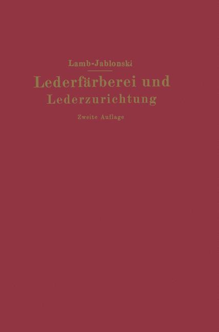 Cover: 9783642504143 | Lederfärberei und Lederzurichtung | Ludwig Jablonski (u. a.) | Buch