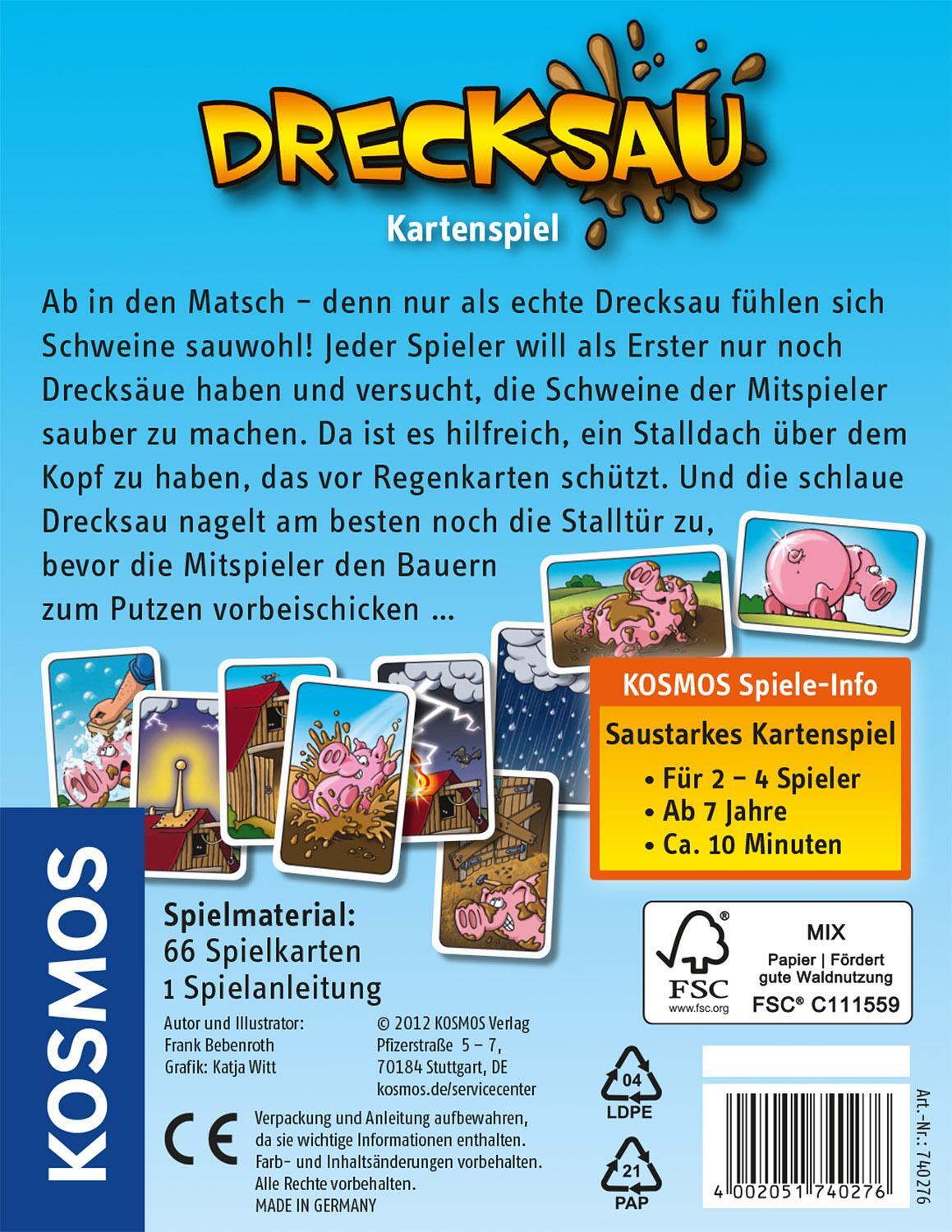 Bild: 4002051740276 | Drecksau | Kartenspiel für 2-4 Spieler | Frank Bebenroth | Spiel