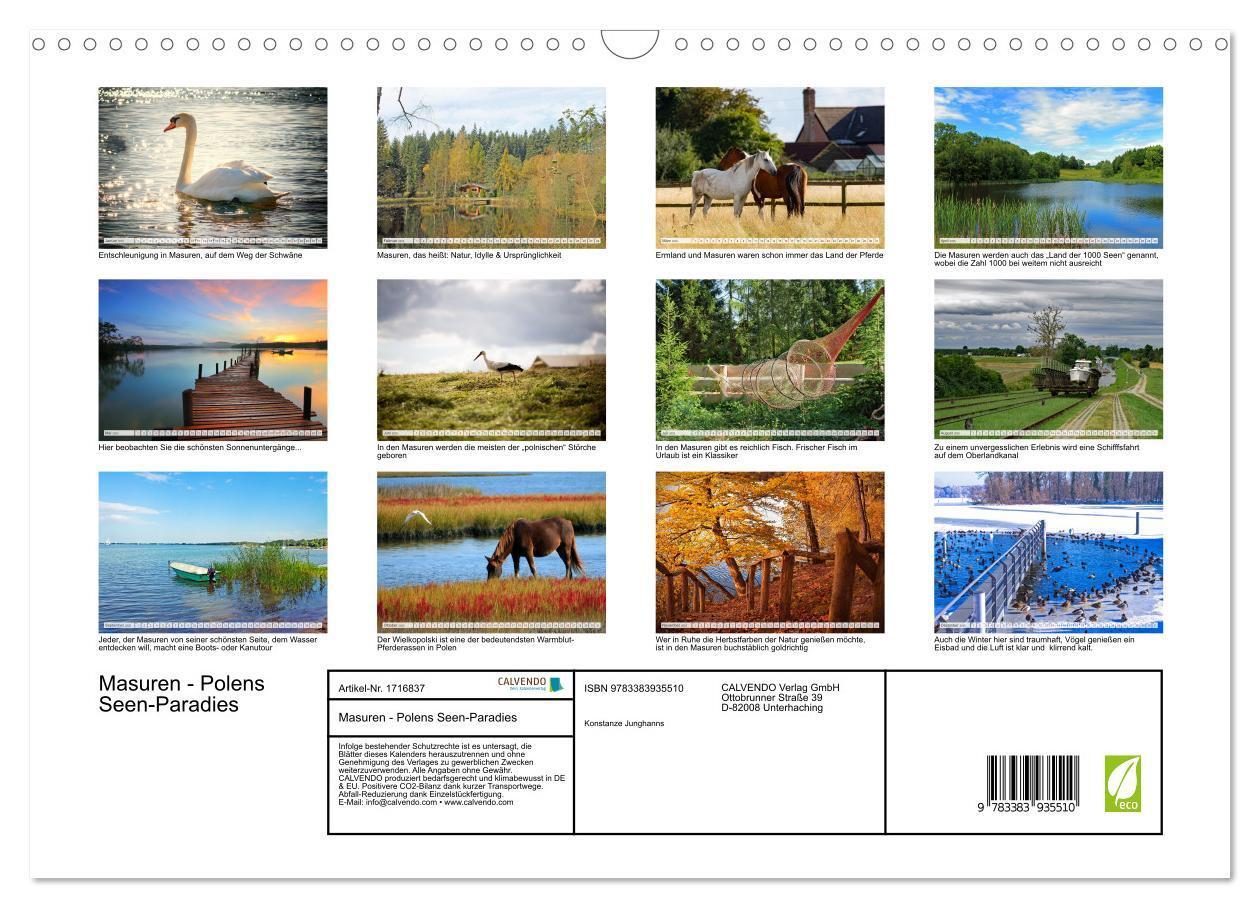 Bild: 9783383935510 | Masuren - Polens Seen-Paradies (Wandkalender 2025 DIN A3 quer),...