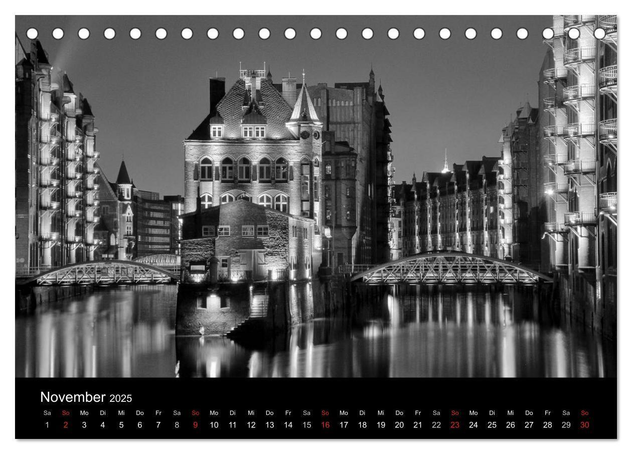 Bild: 9783435718207 | Hamburg monochrome Impressionen (Tischkalender 2025 DIN A5 quer),...