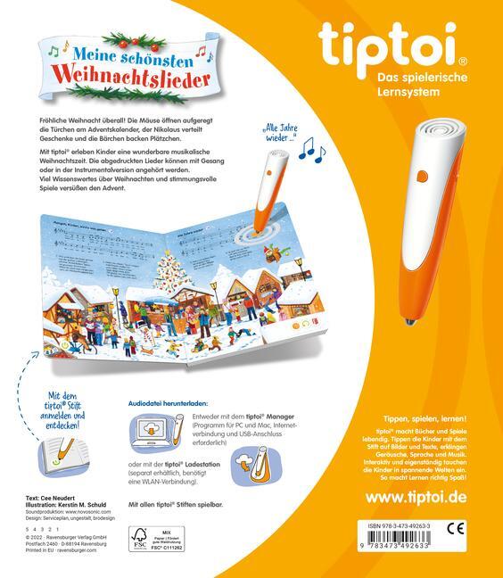 Bild: 9783473492633 | tiptoi® Meine schönsten Weihnachtslieder | Cee Neudert | Buch | 24 S.