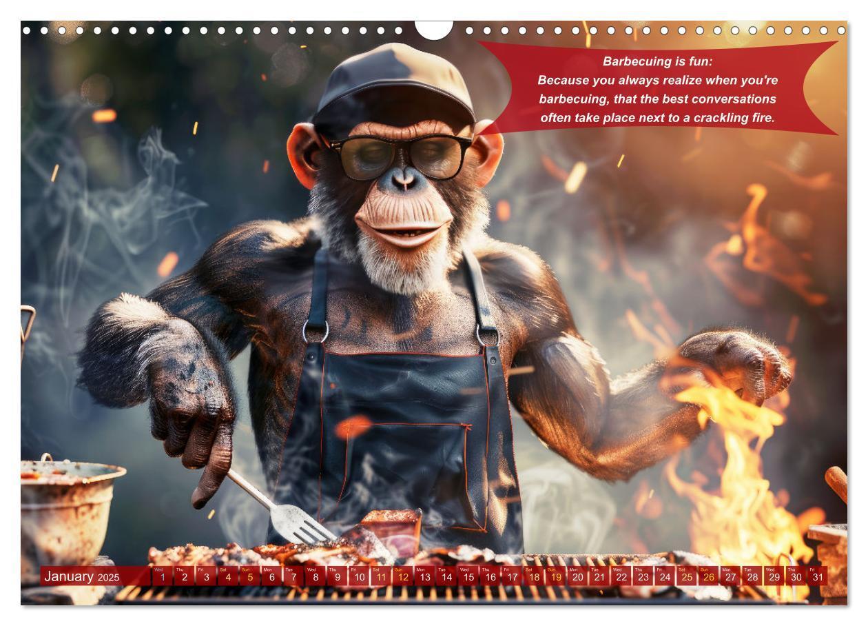 Bild: 9781325989546 | Funny charming animals as barbecue chef (Wall Calendar 2025 DIN A3...