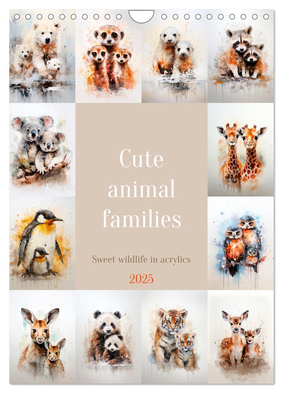 Cover: 9783457231531 | Cute animal families (Wall Calendar 2025 DIN A4 portrait), CALVENDO...