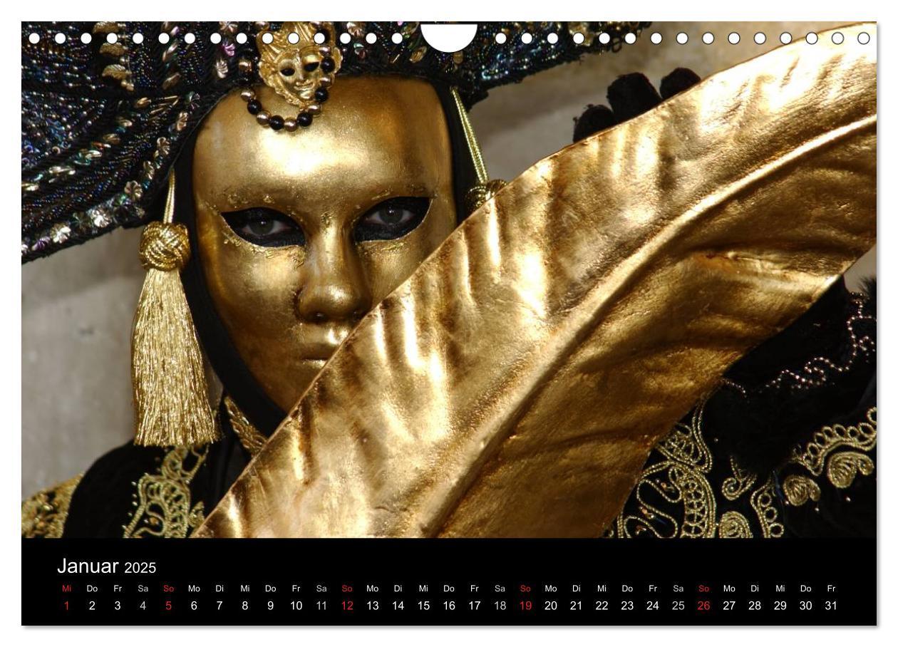 Bild: 9783435706921 | Maskenzauber in Venedig 2025 (Wandkalender 2025 DIN A4 quer),...