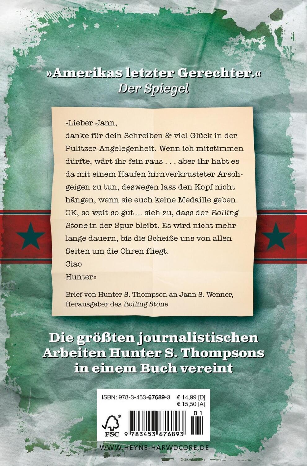 Bild: 9783453676893 | Die Rolling-Stone-Jahre | Hunter S. Thompson | Taschenbuch | Deutsch