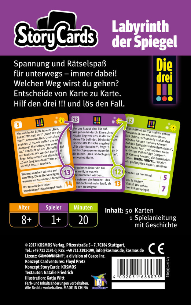 Bild: 4002051688035 | Die drei !!! Storycards - Labyrinth der Spiegel (Kinderspiel) | Spiel