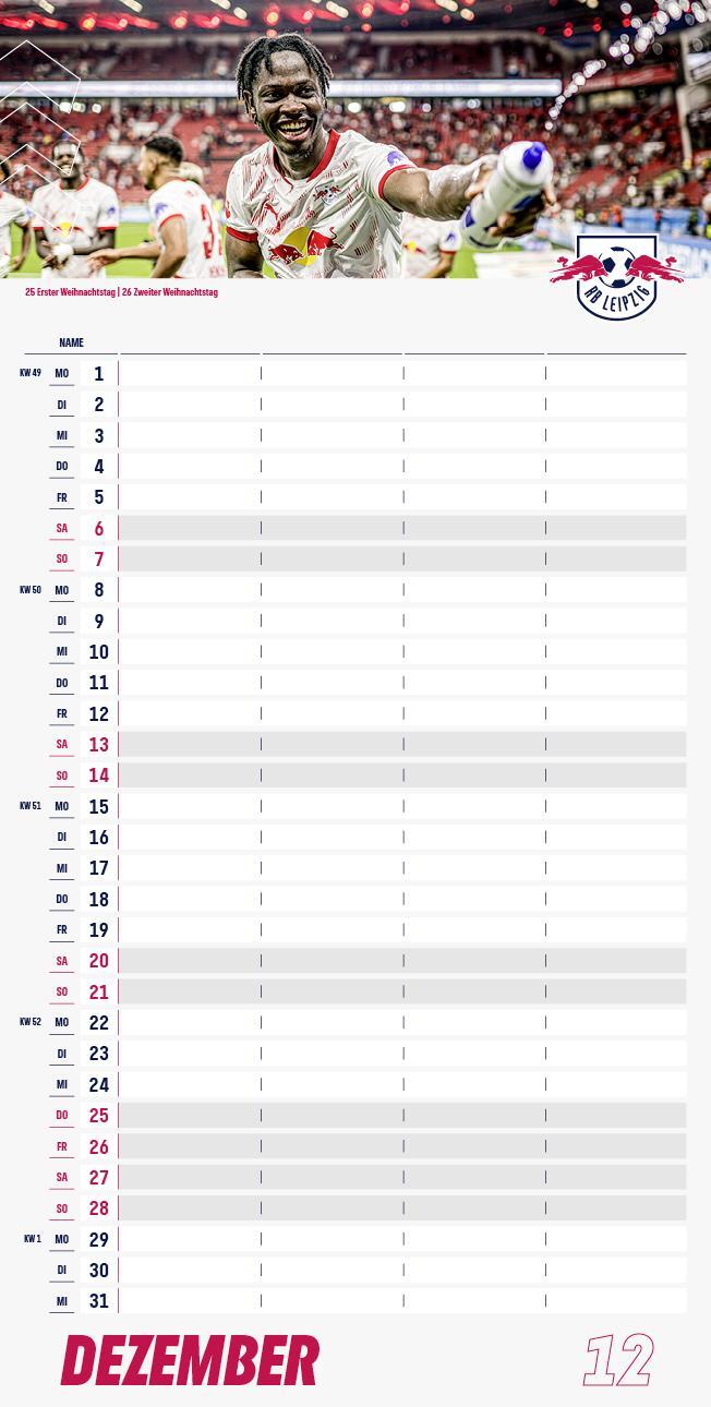 Bild: 9783710501005 | RB Leipzig 2025 - Fanplaner | Kalender | 14 S. | Deutsch | 2025