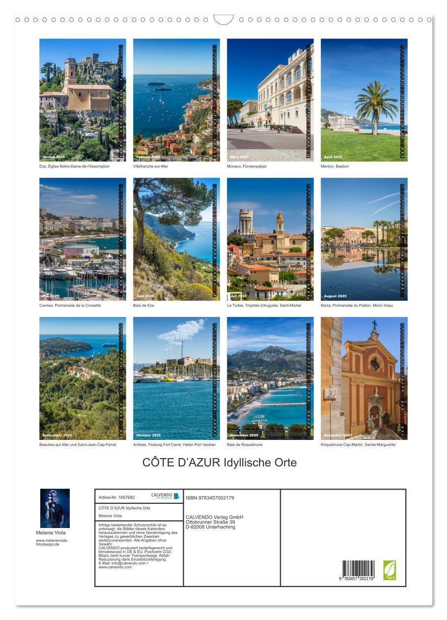 Bild: 9783457002179 | CÔTE D¿AZUR Idyllische Orte (Wandkalender 2025 DIN A2 hoch),...