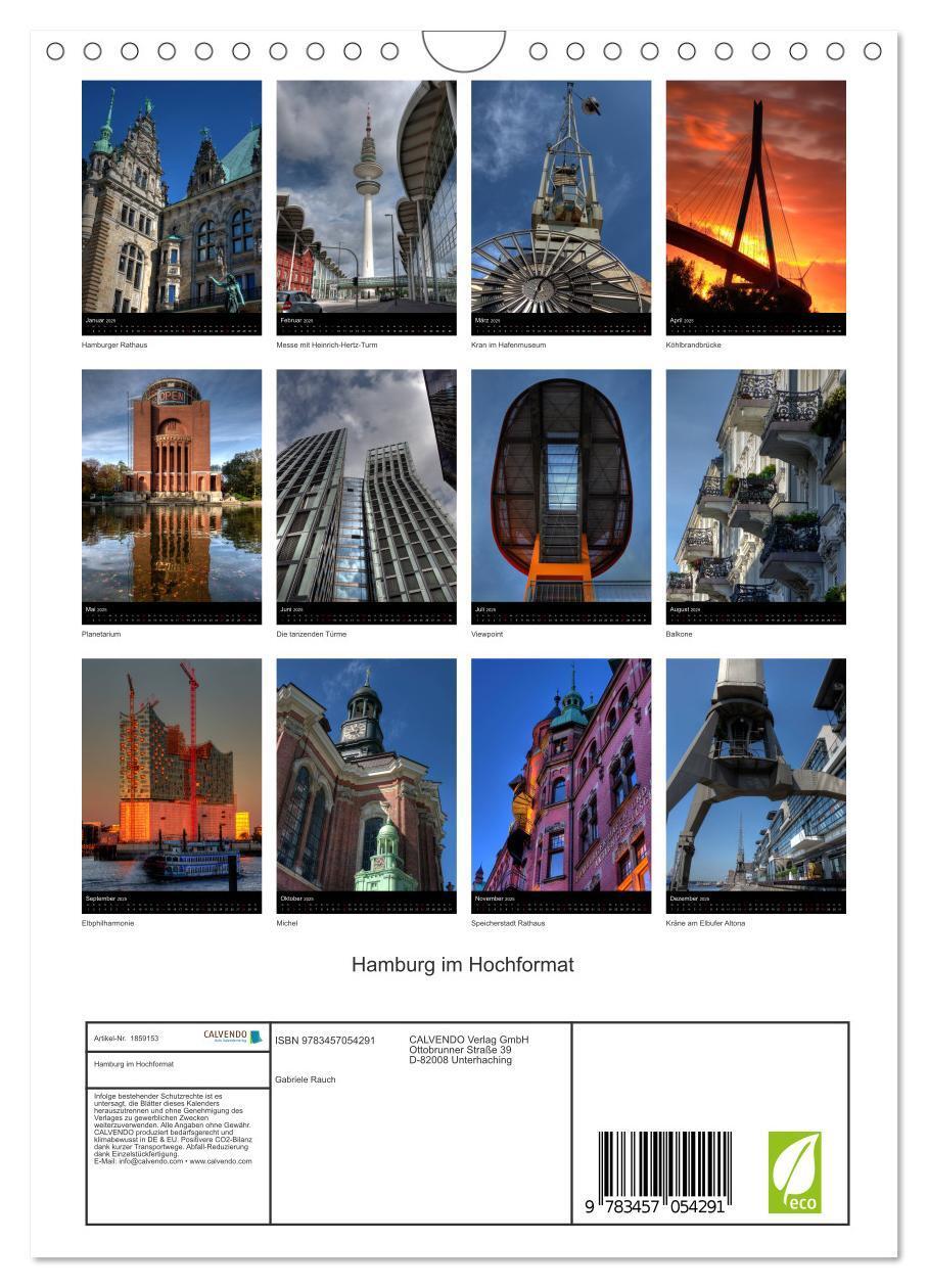 Bild: 9783457054291 | Hamburg im Hochformat (Wandkalender 2025 DIN A4 hoch), CALVENDO...