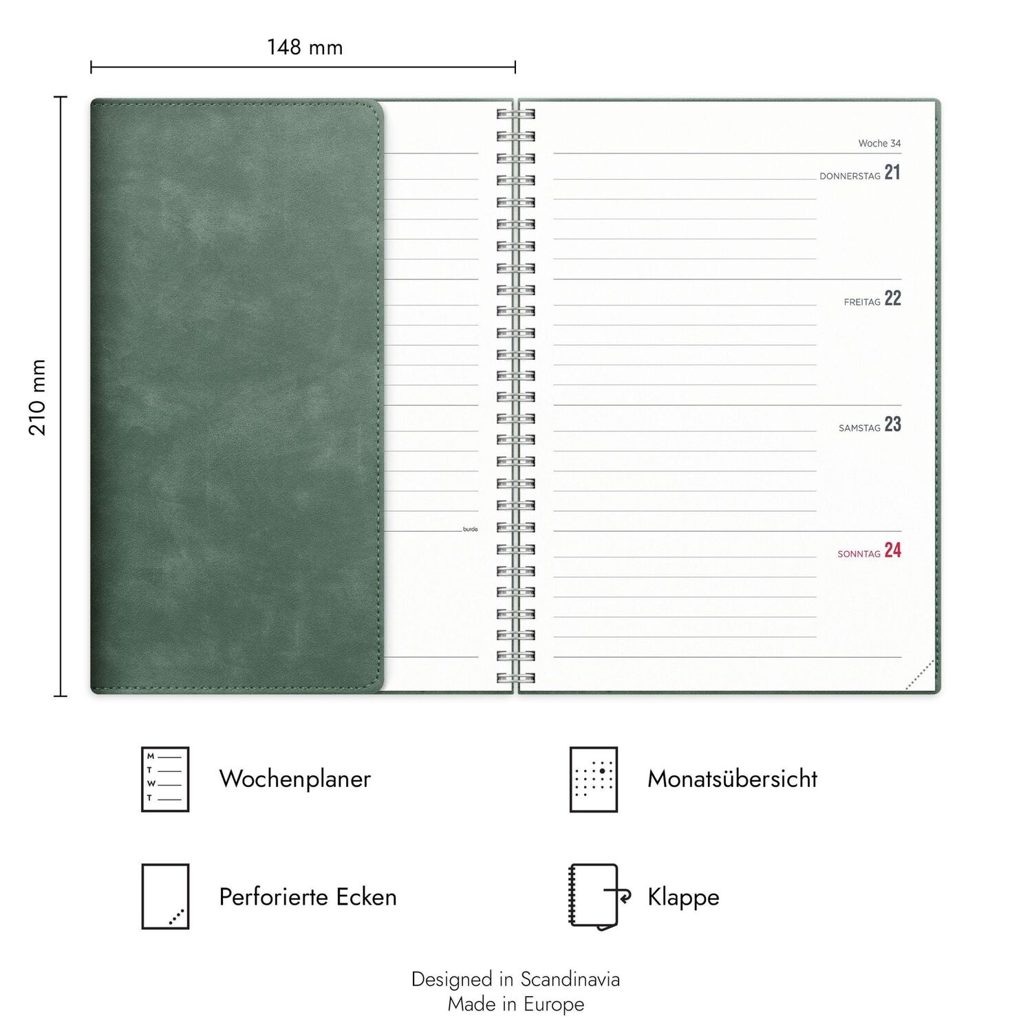 Bild: 7340188004722 | Burde Twist A5 grün Schülerkalender 2024/2025 | Buch | Deutsch | 2025