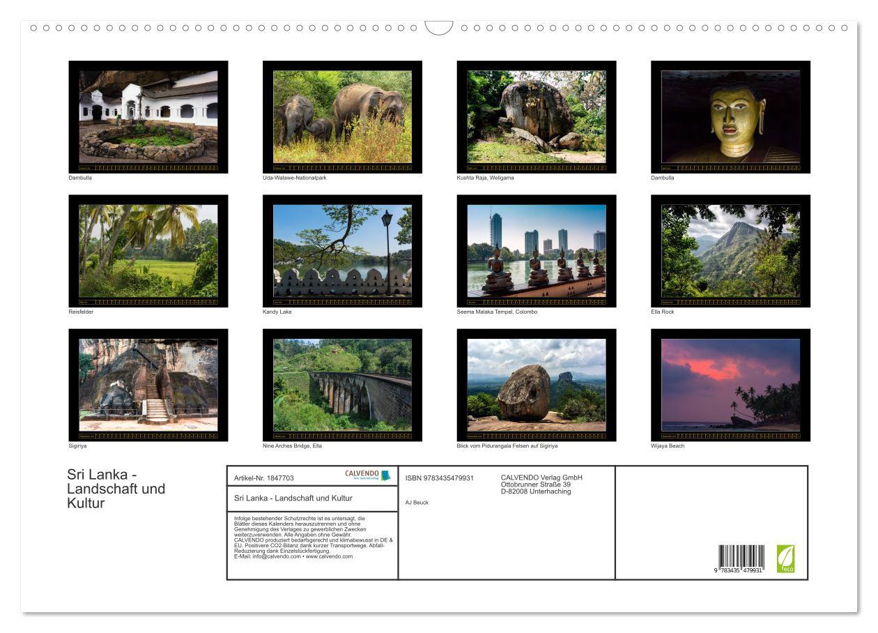 Bild: 9783435479931 | Sri Lanka - Landschaft und Kultur (Wandkalender 2025 DIN A2 quer),...