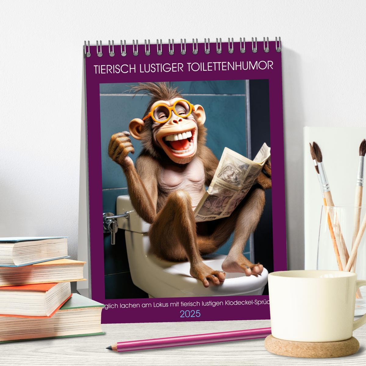 Bild: 9783457149690 | Tierisch lustiger Toilettenhumor (Tischkalender 2025 DIN A5 hoch),...