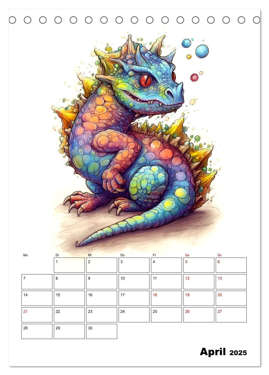 Bild: 9783435873708 | Niedliche Drachen (Tischkalender 2025 DIN A5 hoch), CALVENDO...