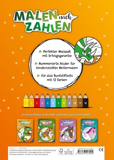 Bild: 9783473417094 | Malen nach Zahlen ab 5: Dinosaurier | Stefan Richter | Taschenbuch