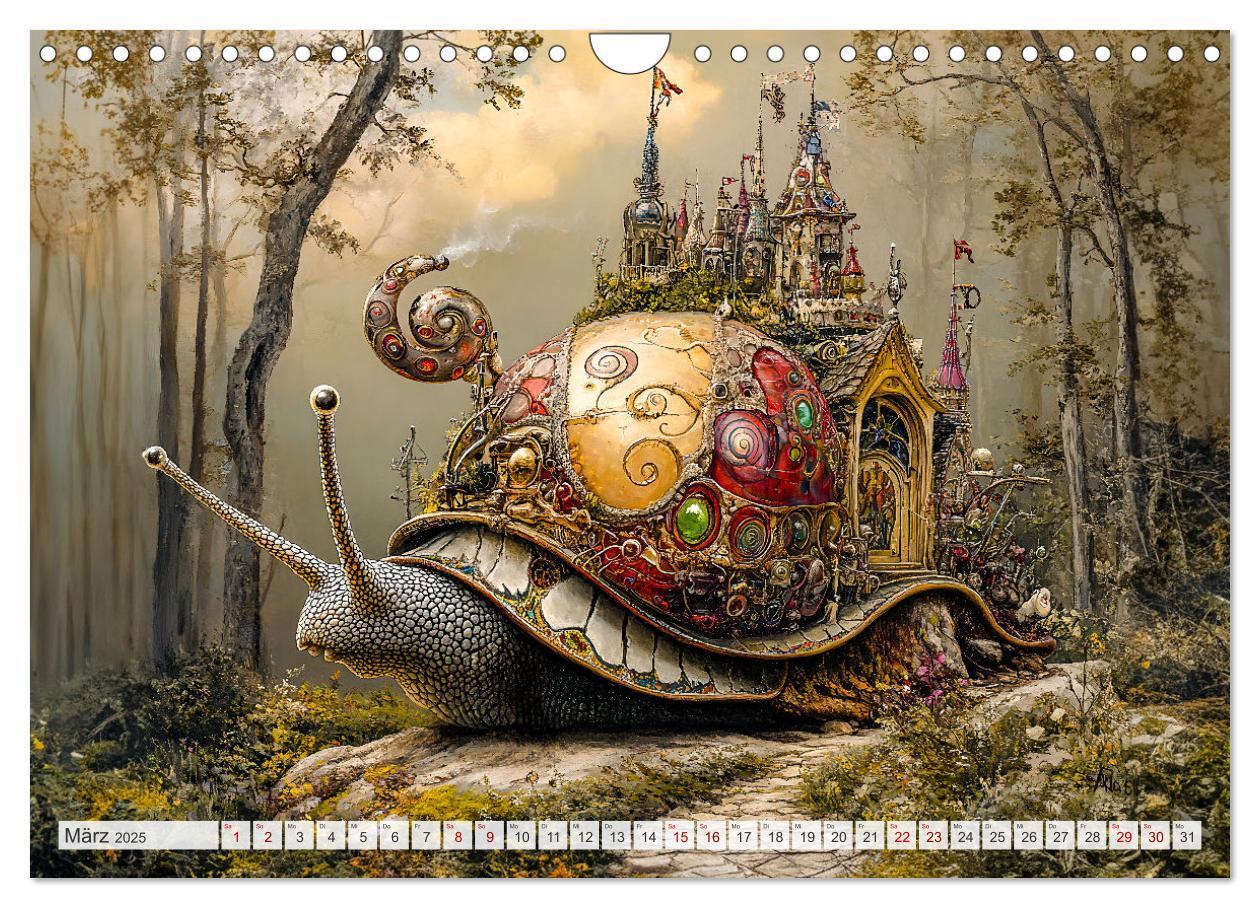 Bild: 9783457217801 | Magische Wesen im Zauberland - Fantasie-Tiere im Steampunk-Kalender...