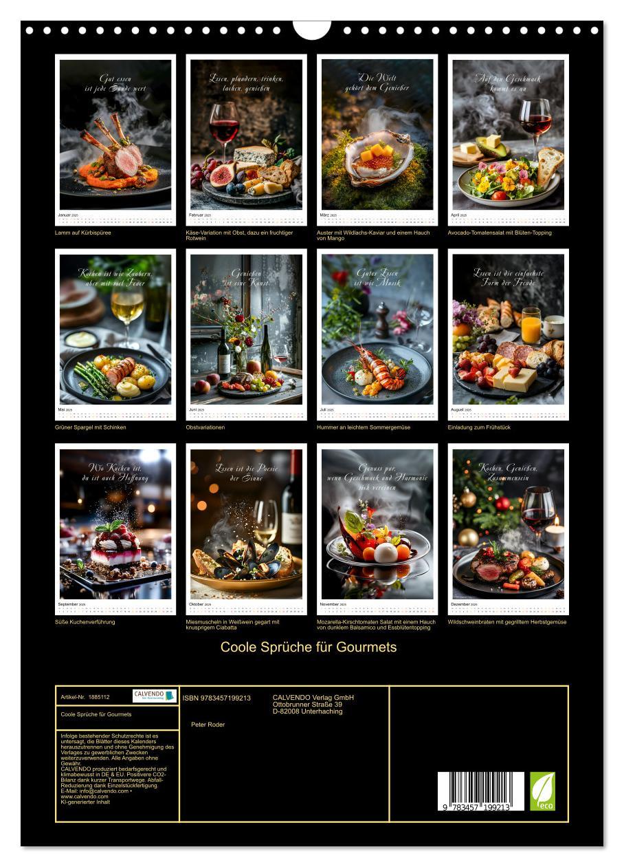 Bild: 9783457199213 | Coole Sprüche für Gourmets (Wandkalender 2025 DIN A3 hoch),...