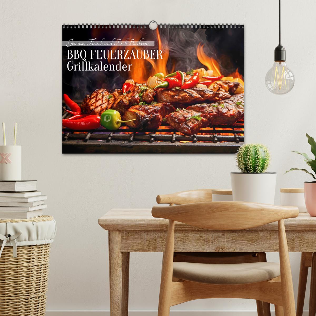 Bild: 9783383866647 | BBQ Feuerzauber - Grillkalender (Wandkalender 2025 DIN A3 quer),...