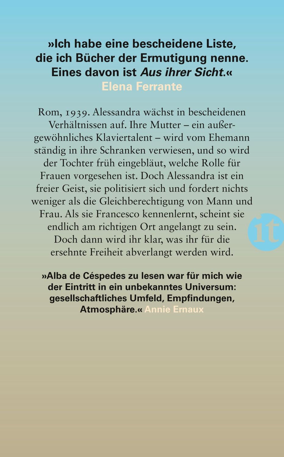 Rückseite: 9783458683315 | Aus ihrer Sicht | Alba de Céspedes | Taschenbuch | 637 S. | Deutsch