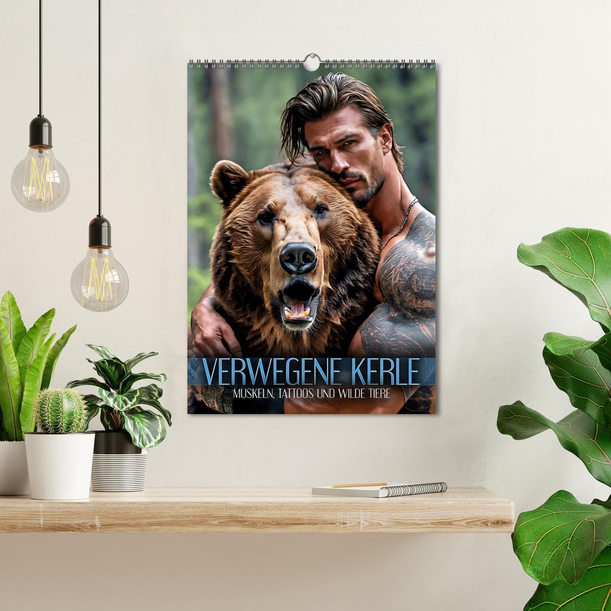 Bild: 9783435846580 | Verwegene Kerle - Muskeln, Tattoos und wilde Tiere (Wandkalender...