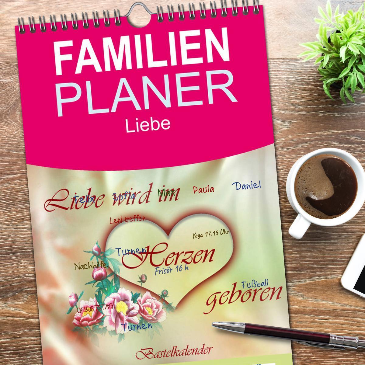 Bild: 9783457115657 | Familienplaner 2025 - Liebe wird im Herzen geboren mit 5 Spalten...