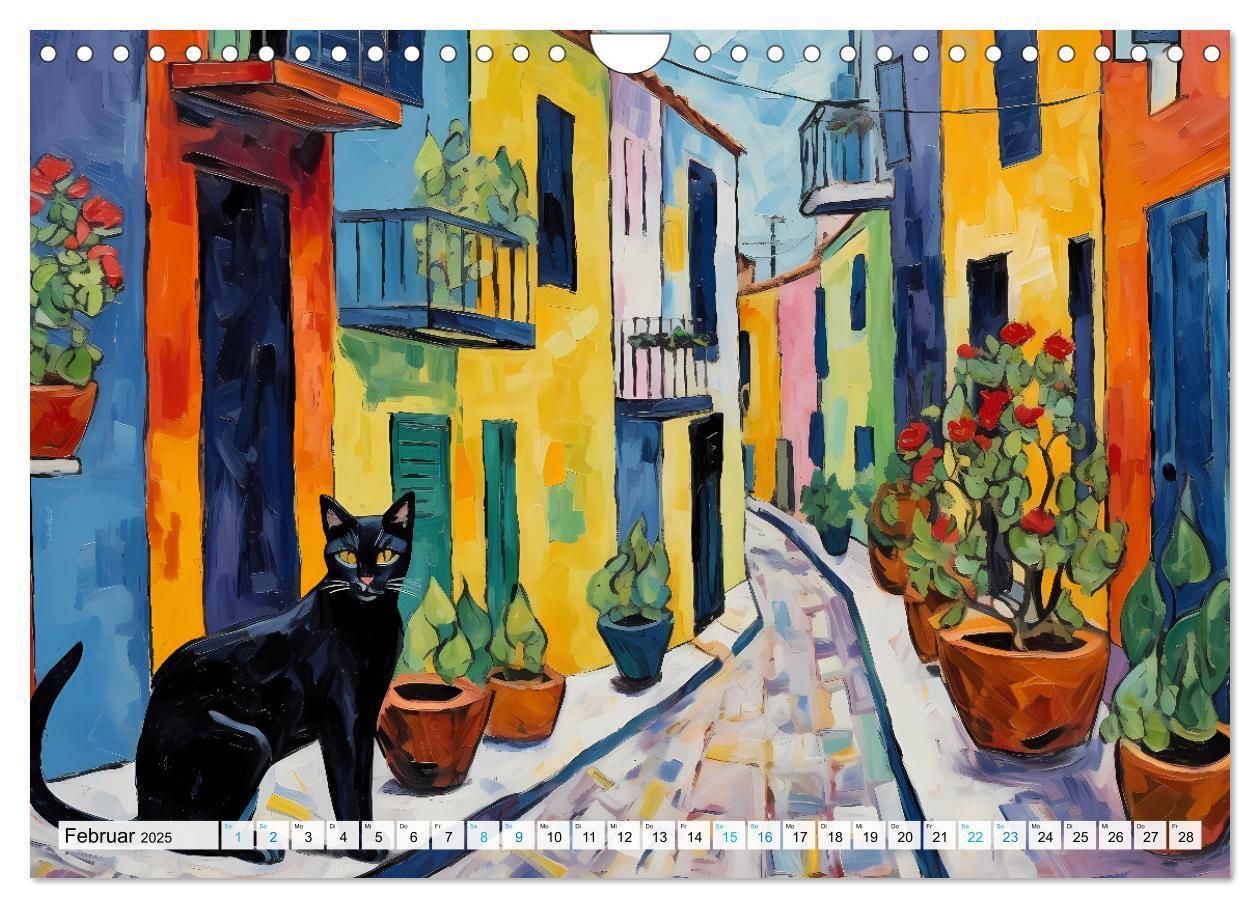 Bild: 9783383845307 | Kunstvolle Katzen (Wandkalender 2025 DIN A4 quer), CALVENDO...