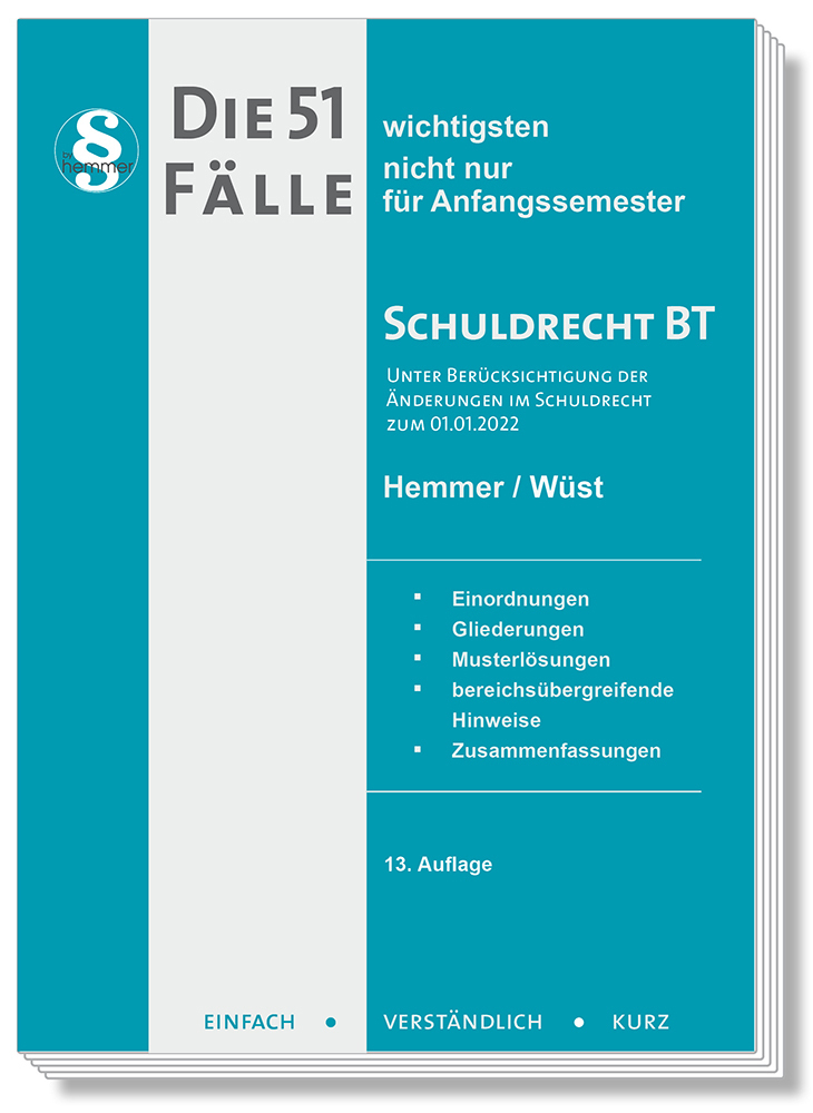 Cover: 9783968381220 | Die 51 Fälle Schuldrecht BT | nicht nur für Anfangssemester | Buch