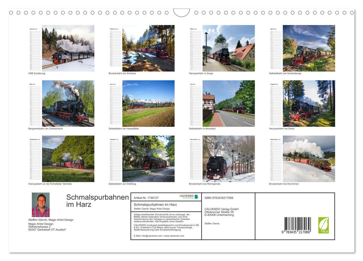 Bild: 9783435217069 | Schmalspurbahnen im Harz (Wandkalender 2025 DIN A3 quer), CALVENDO...