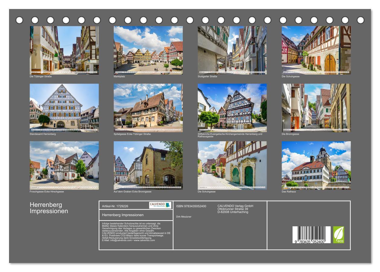 Bild: 9783435052400 | Herrenberg Impressionen (Tischkalender 2025 DIN A5 quer), CALVENDO...