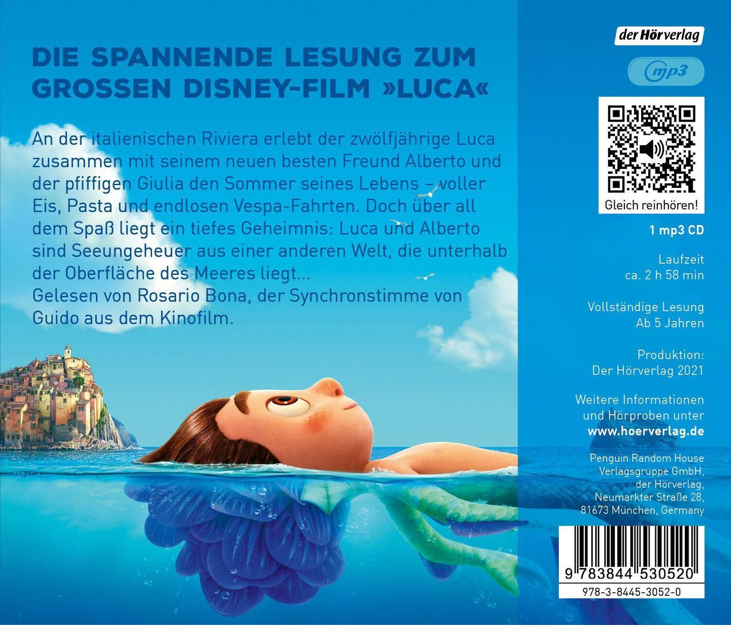 Bild: 9783844530520 | Luca | Das Original-Hörbuch zum Film | Anke Albrecht | MP3 | 2 | 2021