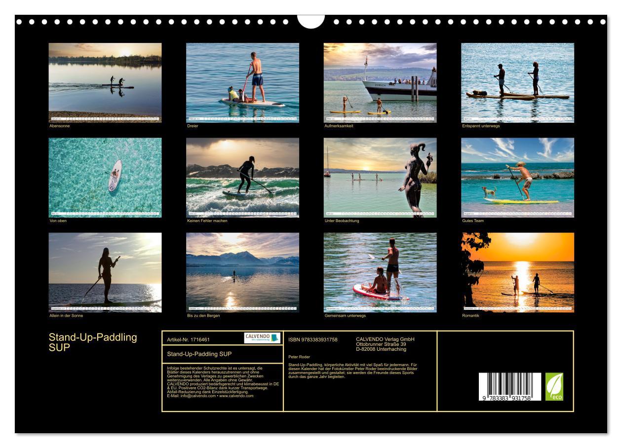 Bild: 9783383931758 | Stand-Up-Paddling SUP (Wandkalender 2025 DIN A3 quer), CALVENDO...