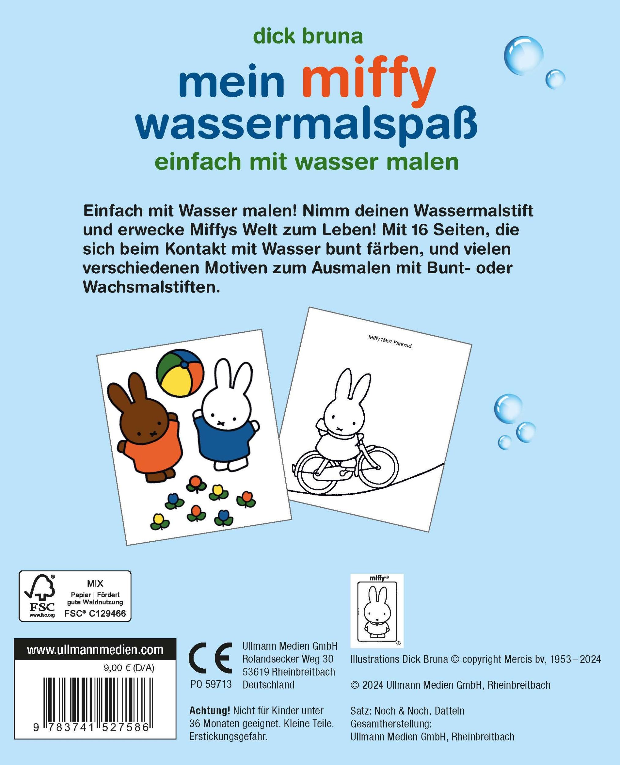 Rückseite: 9783741527586 | Mein Miffy Wassermalspaß | Dick Bruna | Buch | 16 S. | Deutsch | 2024