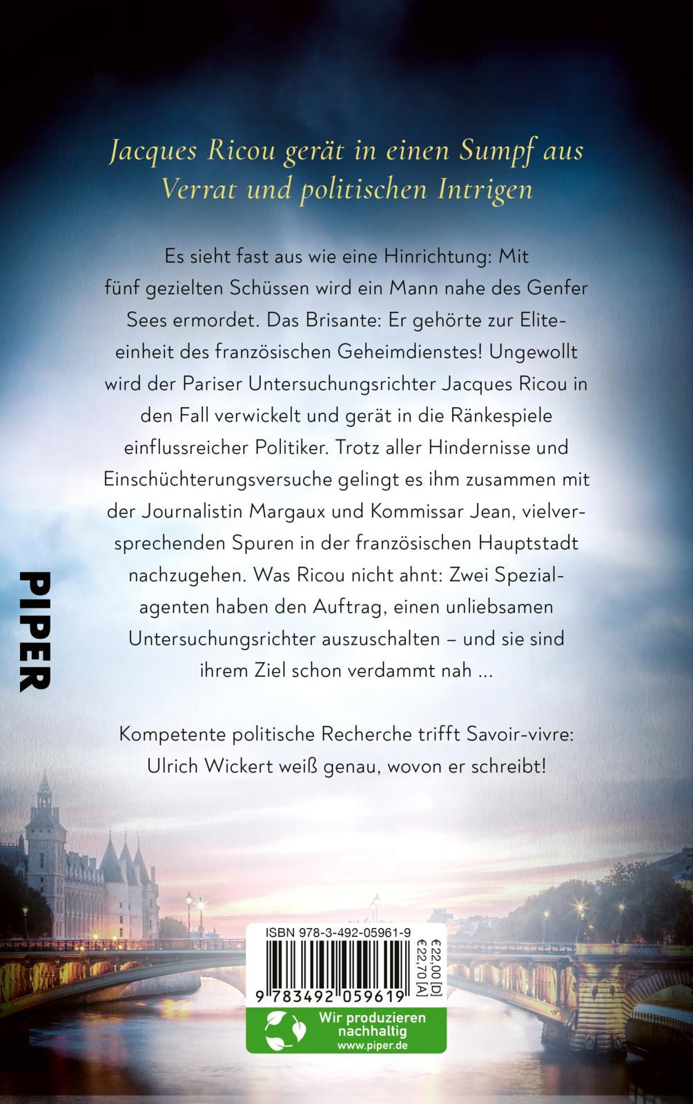 Rückseite: 9783492059619 | Die Schatten von Paris | Ulrich Wickert | Buch | Jacques-Ricou-Reihe