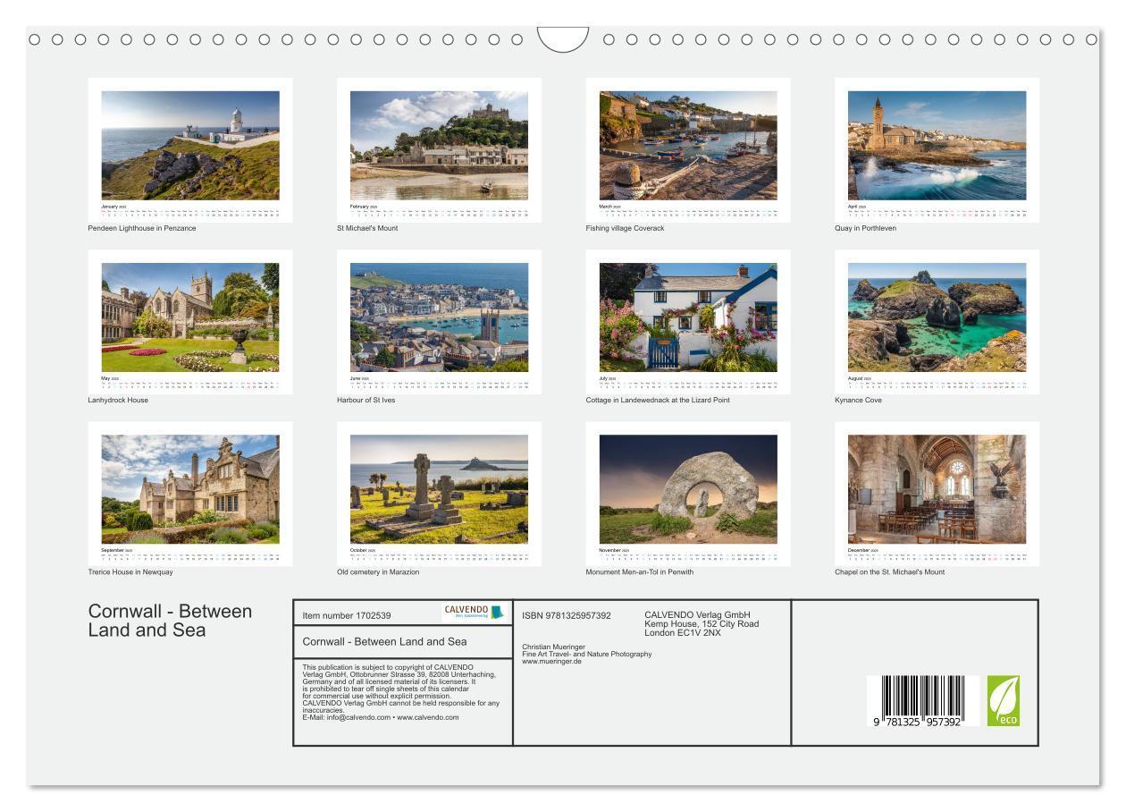 Bild: 9781325957392 | Cornwall - Between Land and Sea (Wall Calendar 2025 DIN A3...