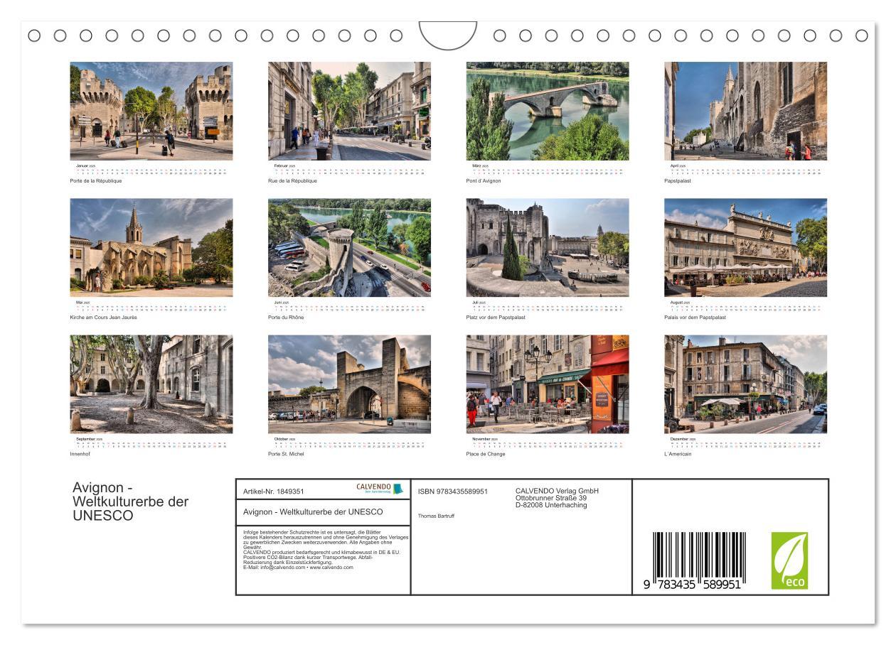 Bild: 9783435589951 | Avignon - Weltkulturerbe der UNESCO (Wandkalender 2025 DIN A4...