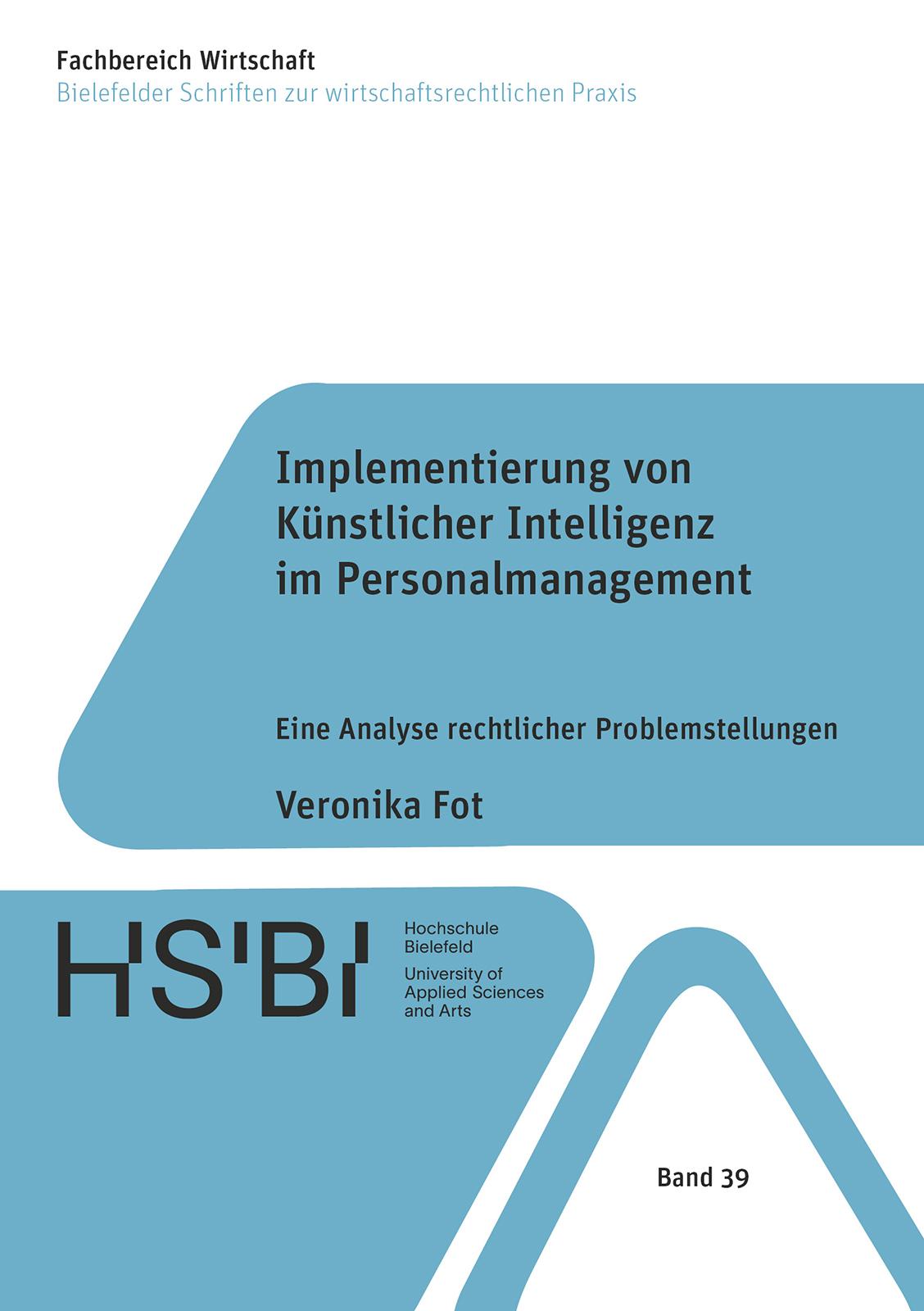 Cover: 9783844096545 | Implementierung von Künstlicher Intelligenz im Personalmanagement