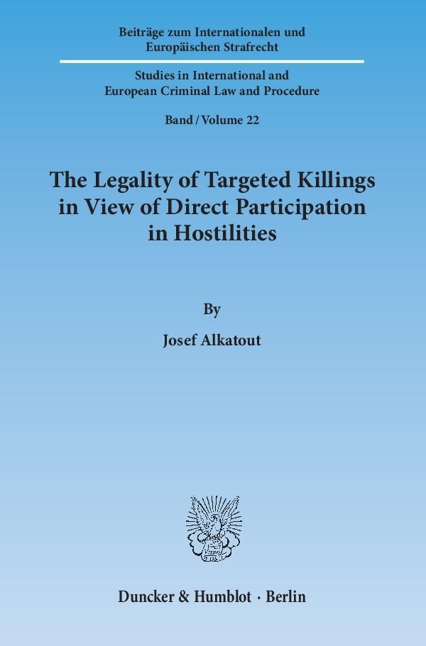 Cover: 9783428146963 | The Legality of Targeted Killings in View of Direct Participation...