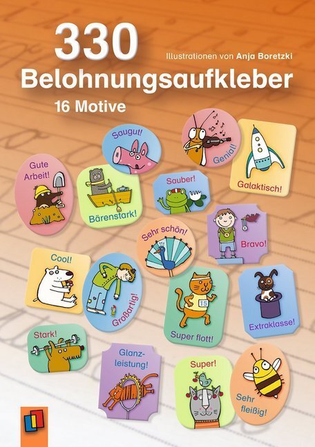 Cover: 4260217050779 | 330 Belohnungsaufkleber | 16 Motive. A5-Stickerheft | Anja Boretzki