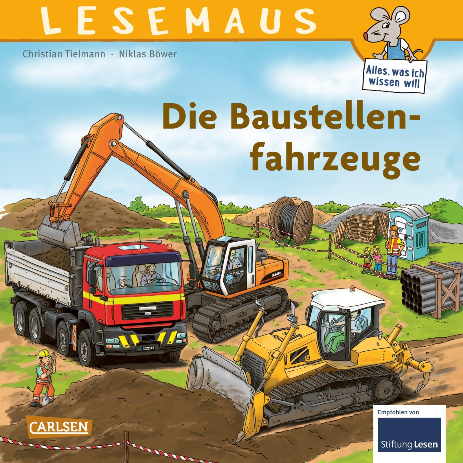 Cover: 9783551080578 | Die Baustellenfahrzeuge | Christian Tielmann | Taschenbuch | Lesemaus