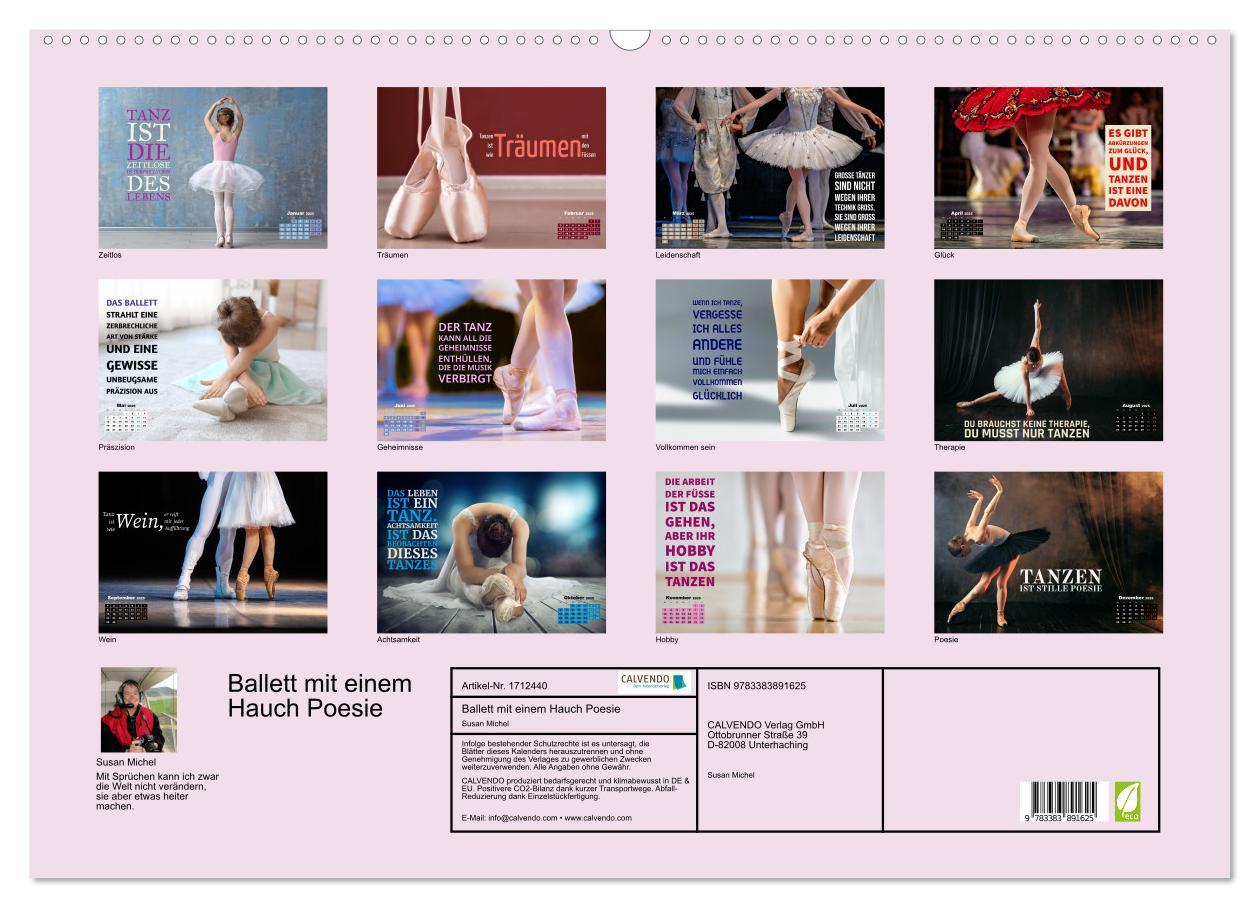 Bild: 9783383891625 | Ballett mit einem Hauch Poesie (Wandkalender 2025 DIN A2 quer),...