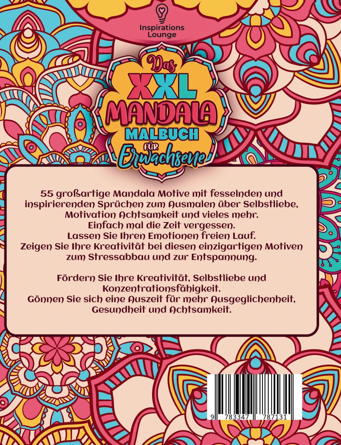 Rückseite: 9783347787131 | Das XXL MANDALA Malbuch für Erwachsene | S&amp;L Inspirations Lounge