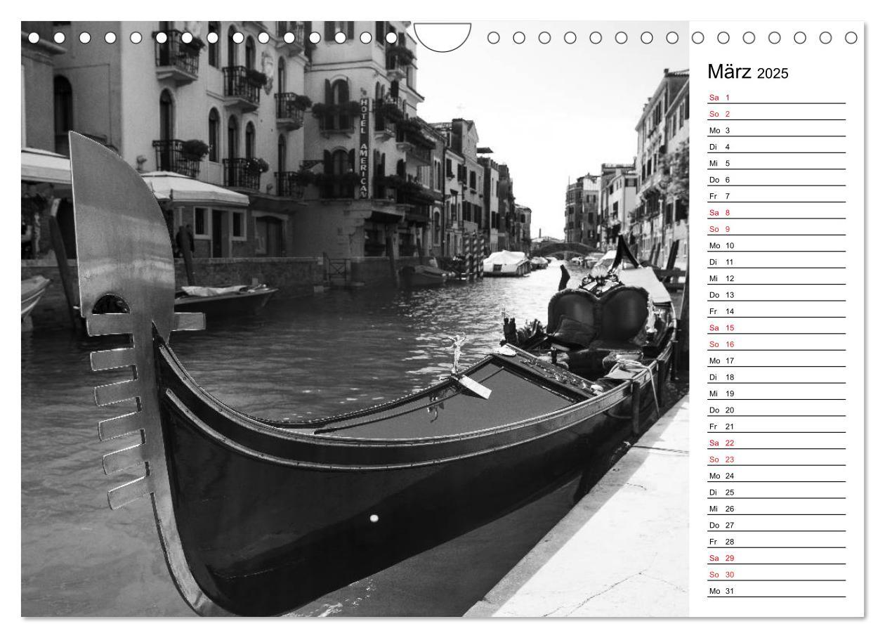 Bild: 9783435533138 | Venedig schwarz-weiß (Wandkalender 2025 DIN A4 quer), CALVENDO...