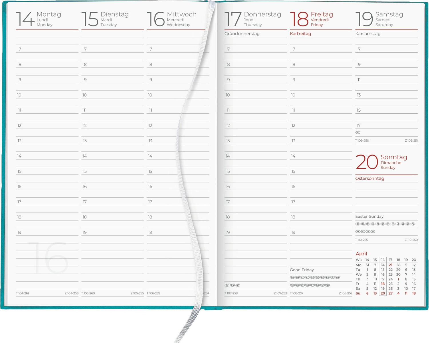 Bild: 4006928025084 | Wochenbuch türkis 2025 - Bürokalender 14,6x21 cm - 1 Woche auf 2...