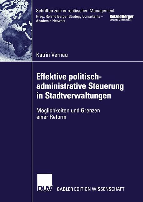 Cover: 9783824476060 | Effektive politisch-administrative Steuerung in Stadtverwaltungen