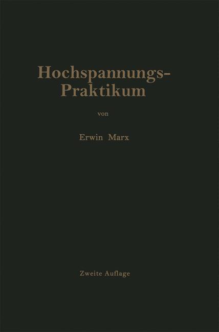 Cover: 9783662219980 | Hochspannungs-Praktikum | E. Marx | Taschenbuch | Paperback | vii