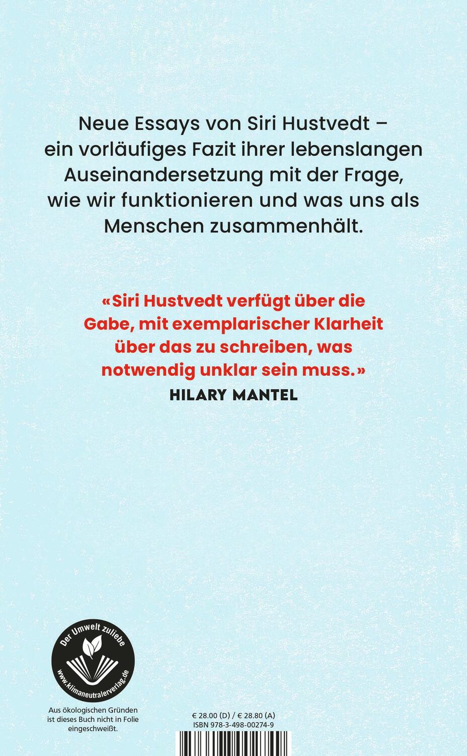 Rückseite: 9783498002749 | Mütter, Väter und Täter | Siri Hustvedt | Buch | Deutsch | 2023