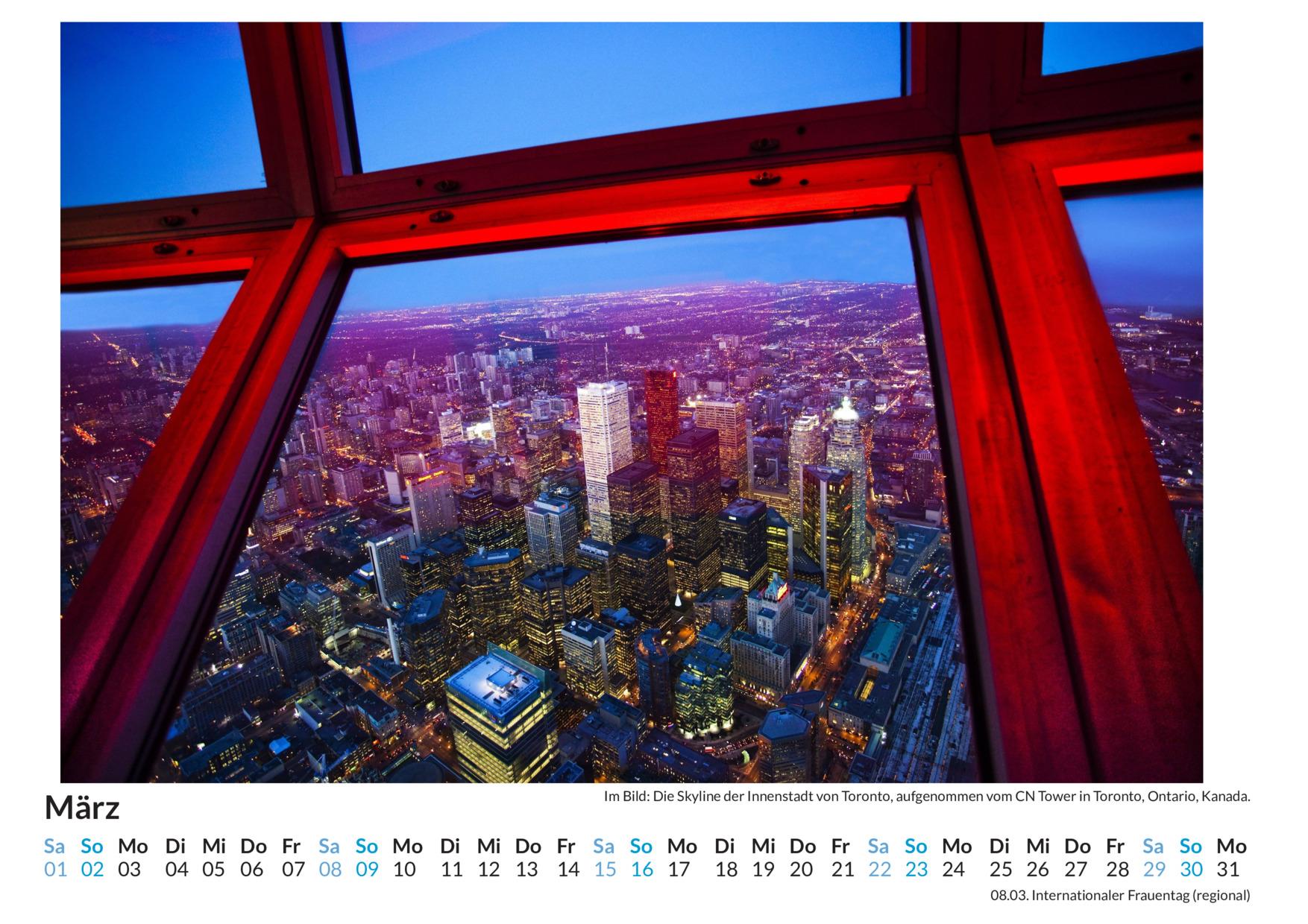 Bild: 9783759121417 | Toronto - (Wandkalender 2025, Kalender DIN A4 quer, Monatskalender...